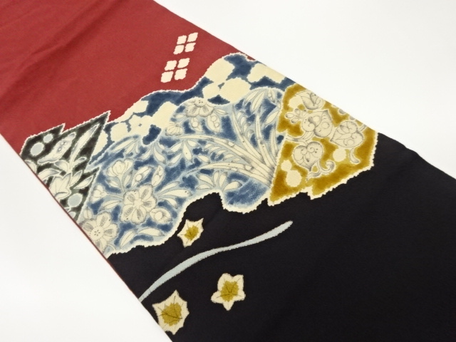 JAPANESE HIRAKI NAGOYA OBI / CHIRIMEN / TSUJIGAHANA